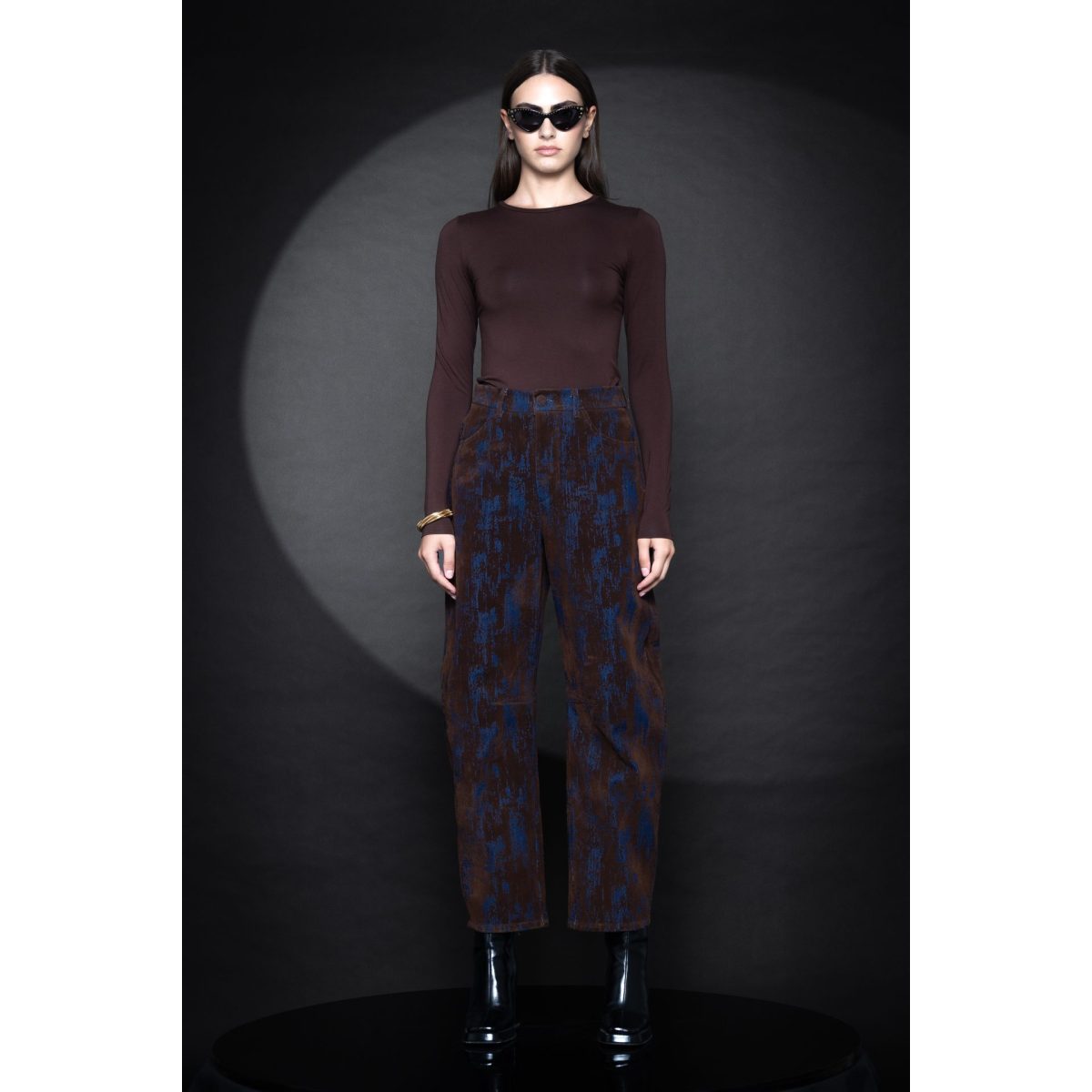 ForeverYoung • Gigi Denim Barrel Pants • Choco Brown - Image 4