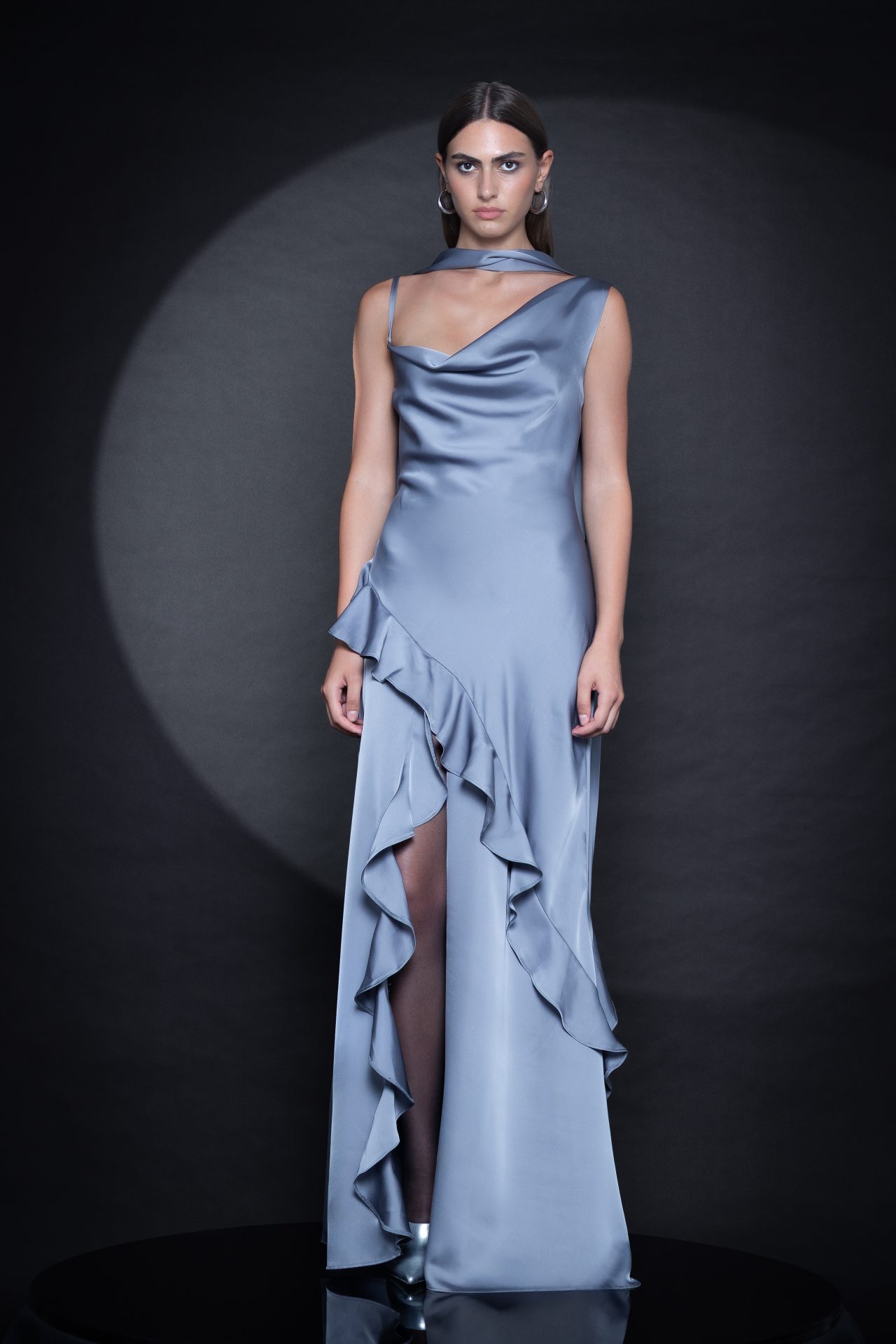 ForeverYoung • Adaline Satin Dress • Silver Grey