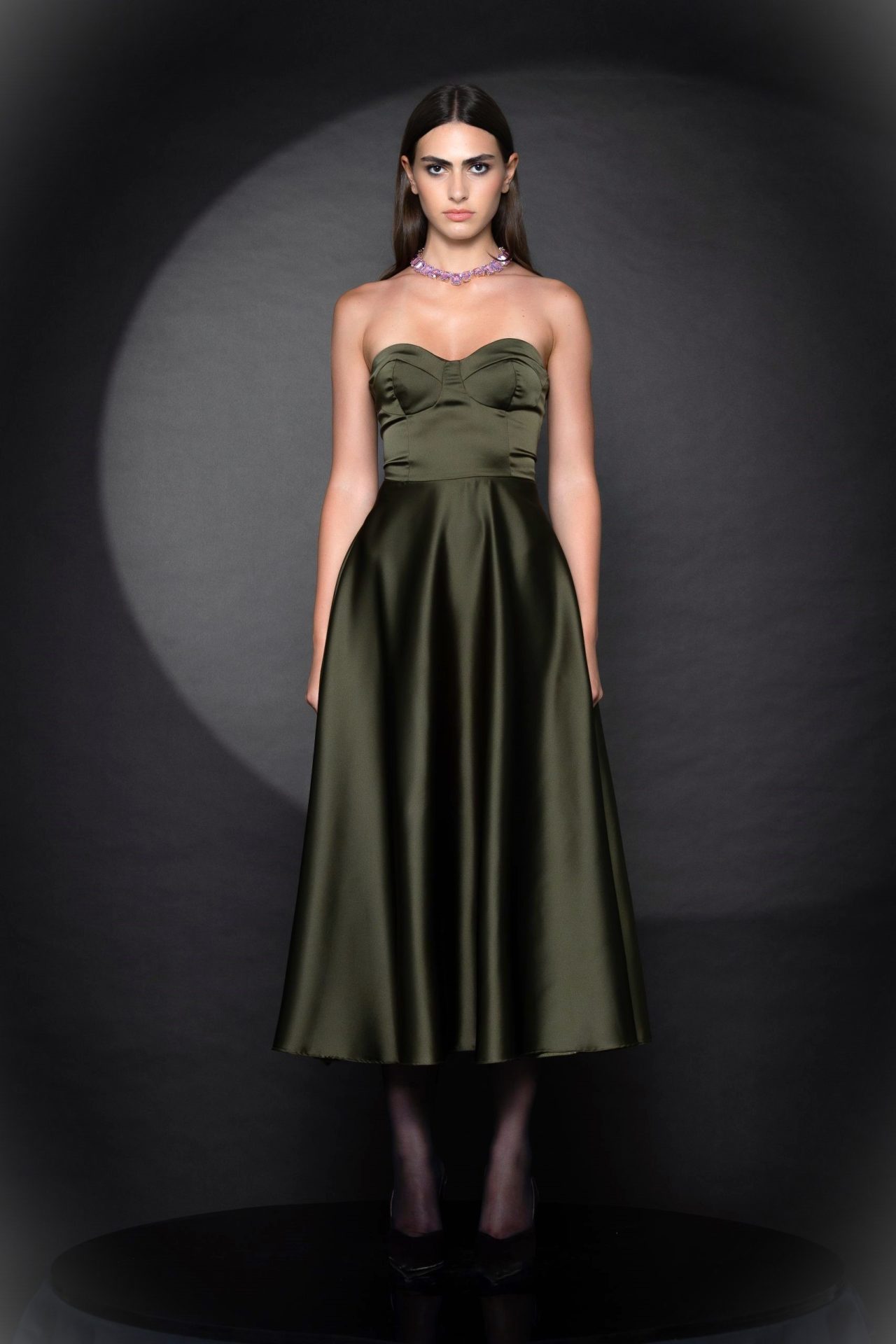 ForeverYoung • Elora Satin Dress • Chaki