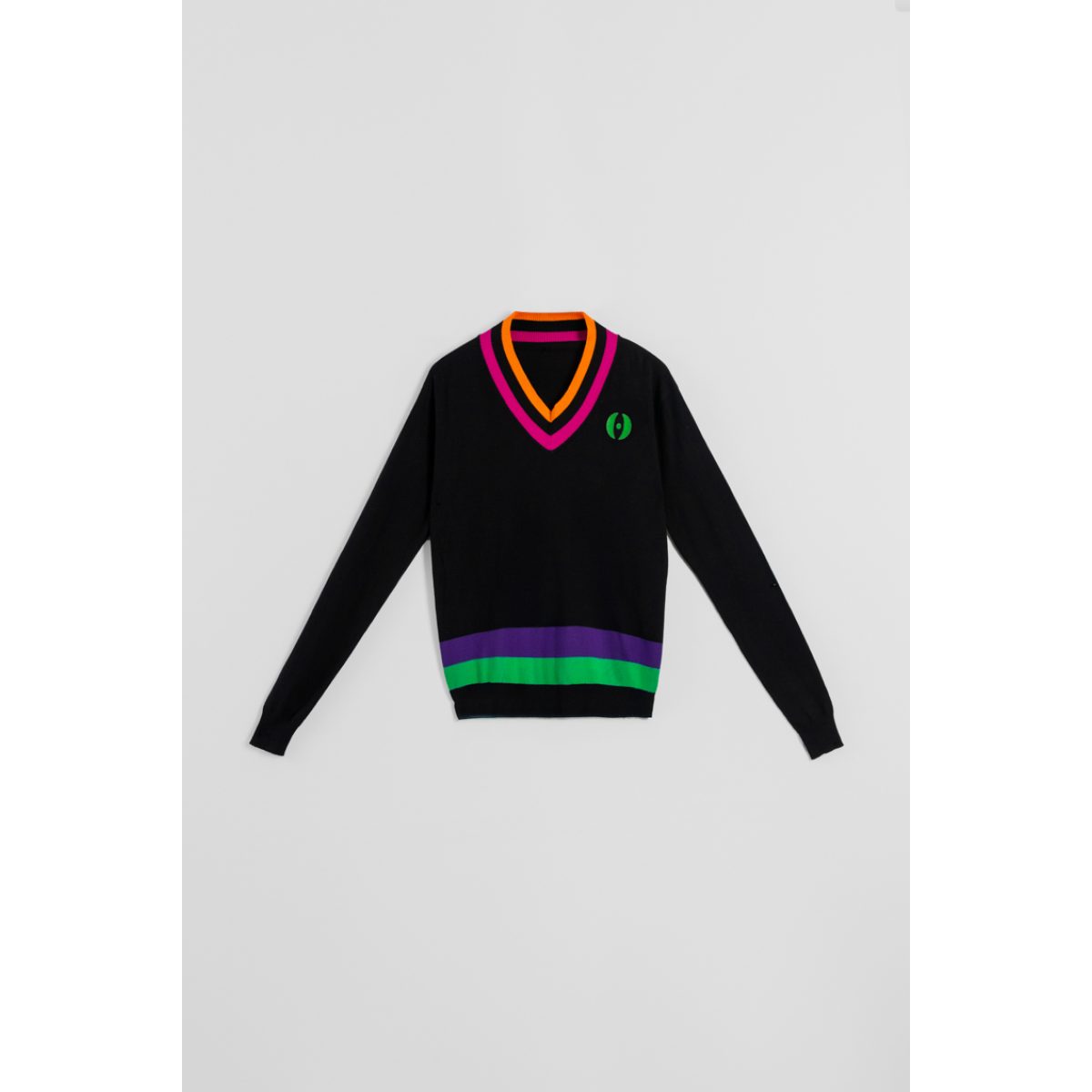 Lolina • Imagine Sweater V Neckline • Black with Stripes - Image 7