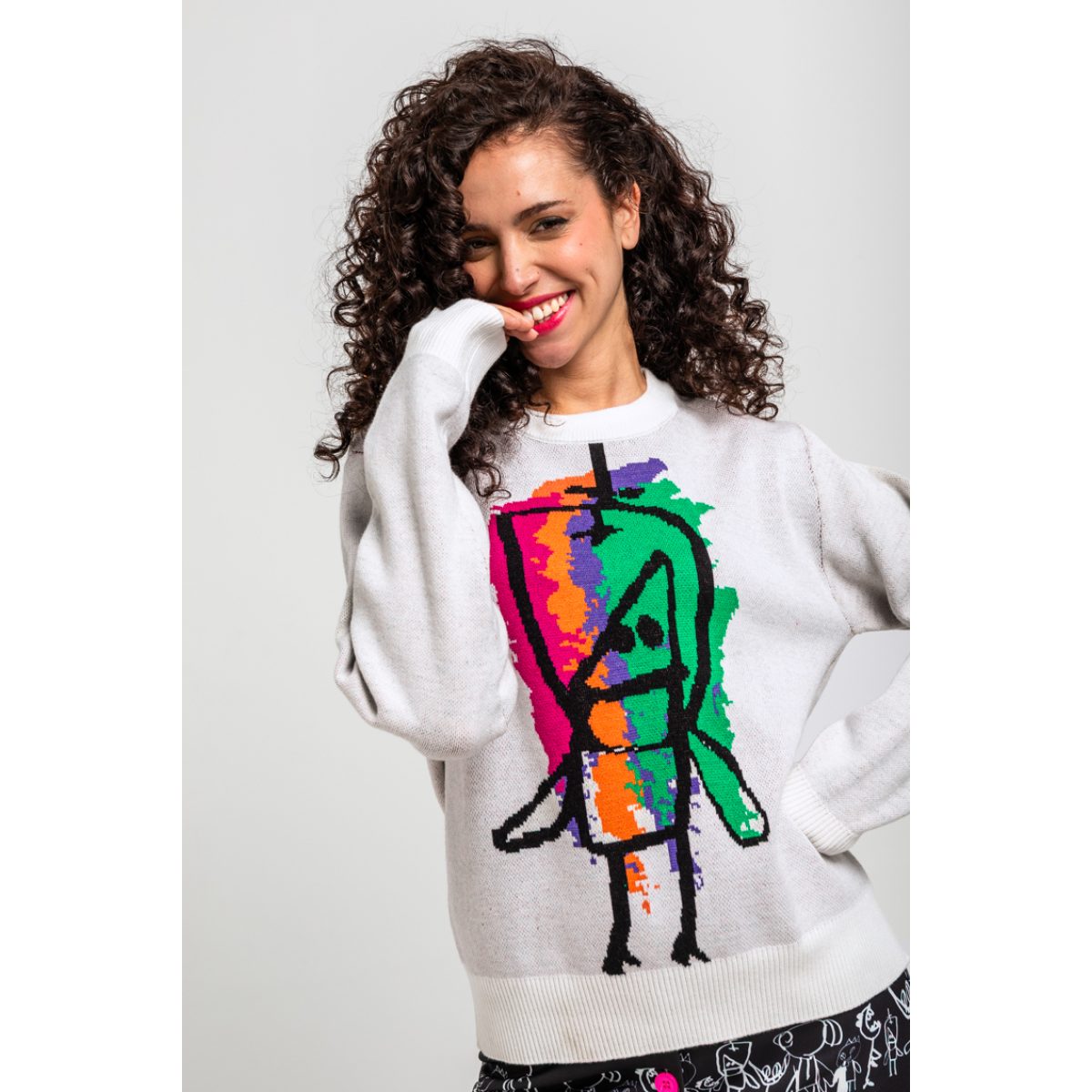 Lolina • Imagine Sweater colorful kid • White - Image 2