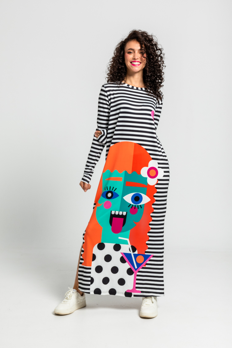 Lolina • Imperfecta vestido camiseta • Stripes