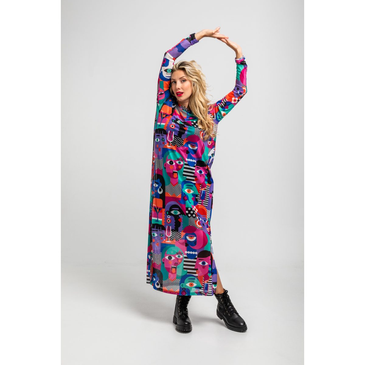 Lolina • Imperfecta long tulle dress • Purple multi - Image 3