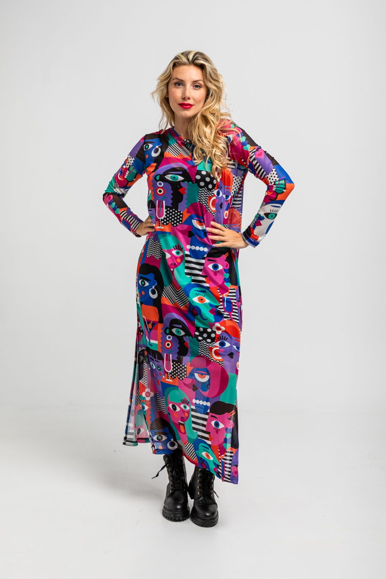 Lolina • Imperfecta long tulle dress • Purple multi