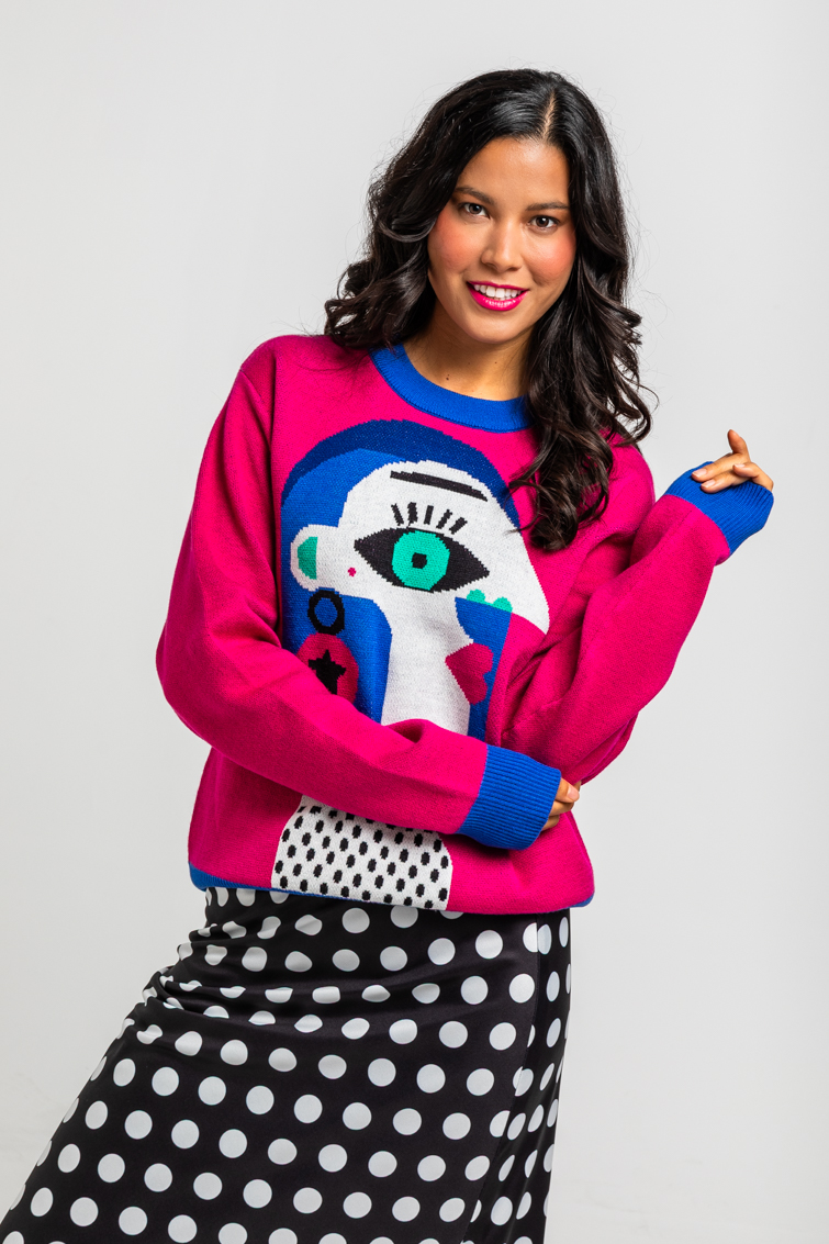 Lolina • Guapa sweater • Fuchsia multi