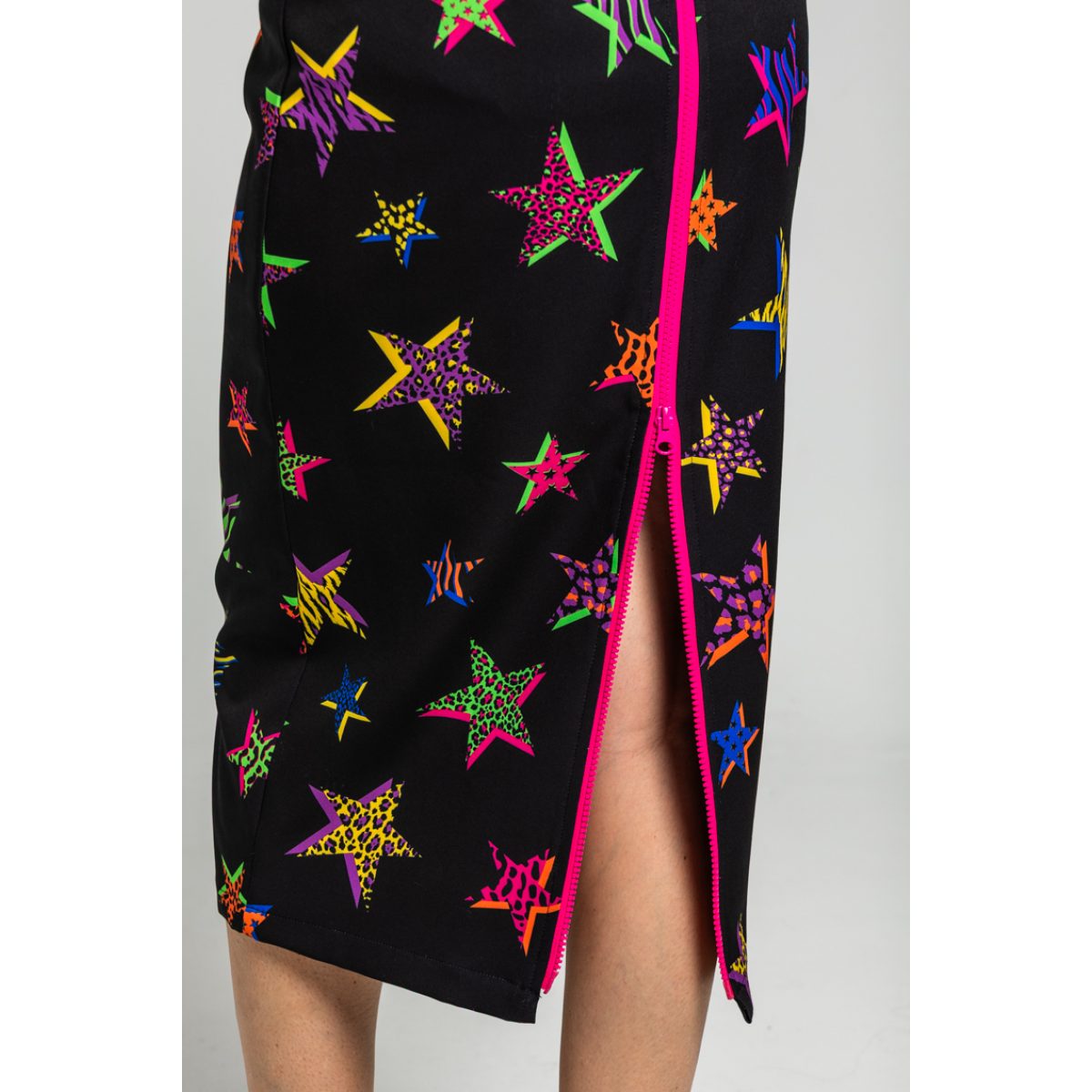 Lolina • Shiny Girl Midi Skirt • Black multi - Image 2