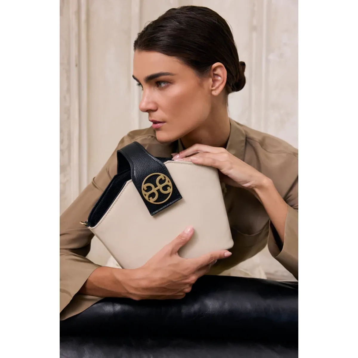 Bonendis • Evelyn Leather Handbag • Ivory Black - Image 5