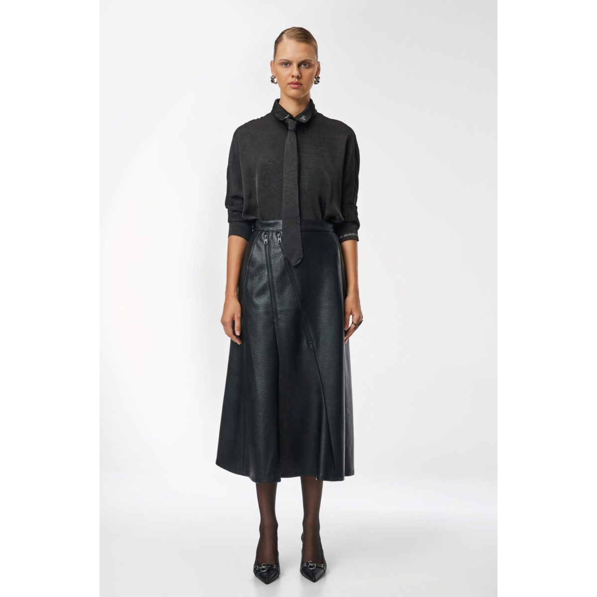 Cloud9byL • Jupiter Vegan Leather Skirt • Black - Image 2