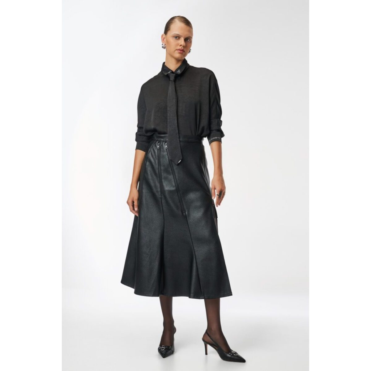 Cloud9byL • Jupiter Vegan Leather Skirt • Black - Image 3