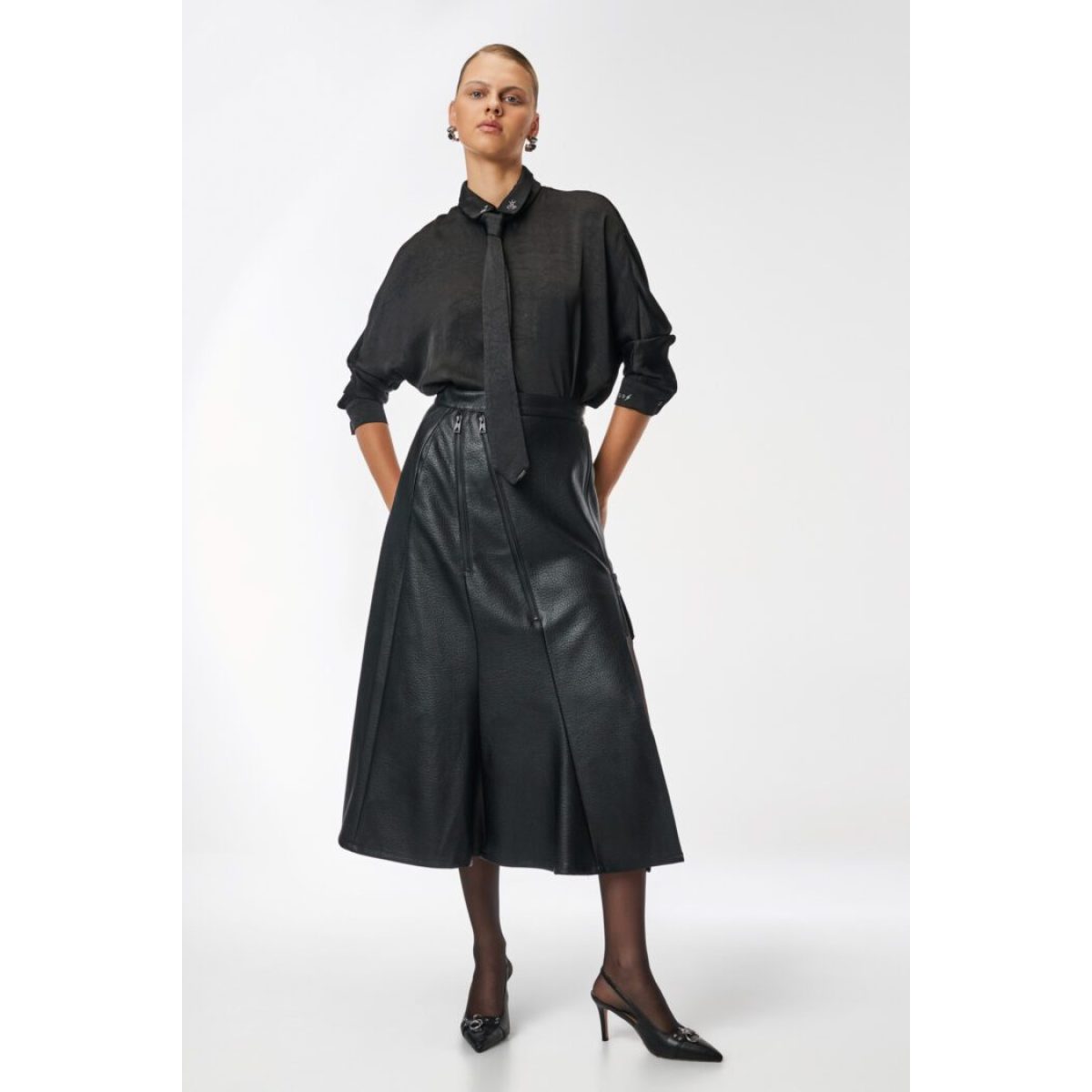 Cloud9byL • Jupiter Vegan Leather Skirt • Black - Image 4