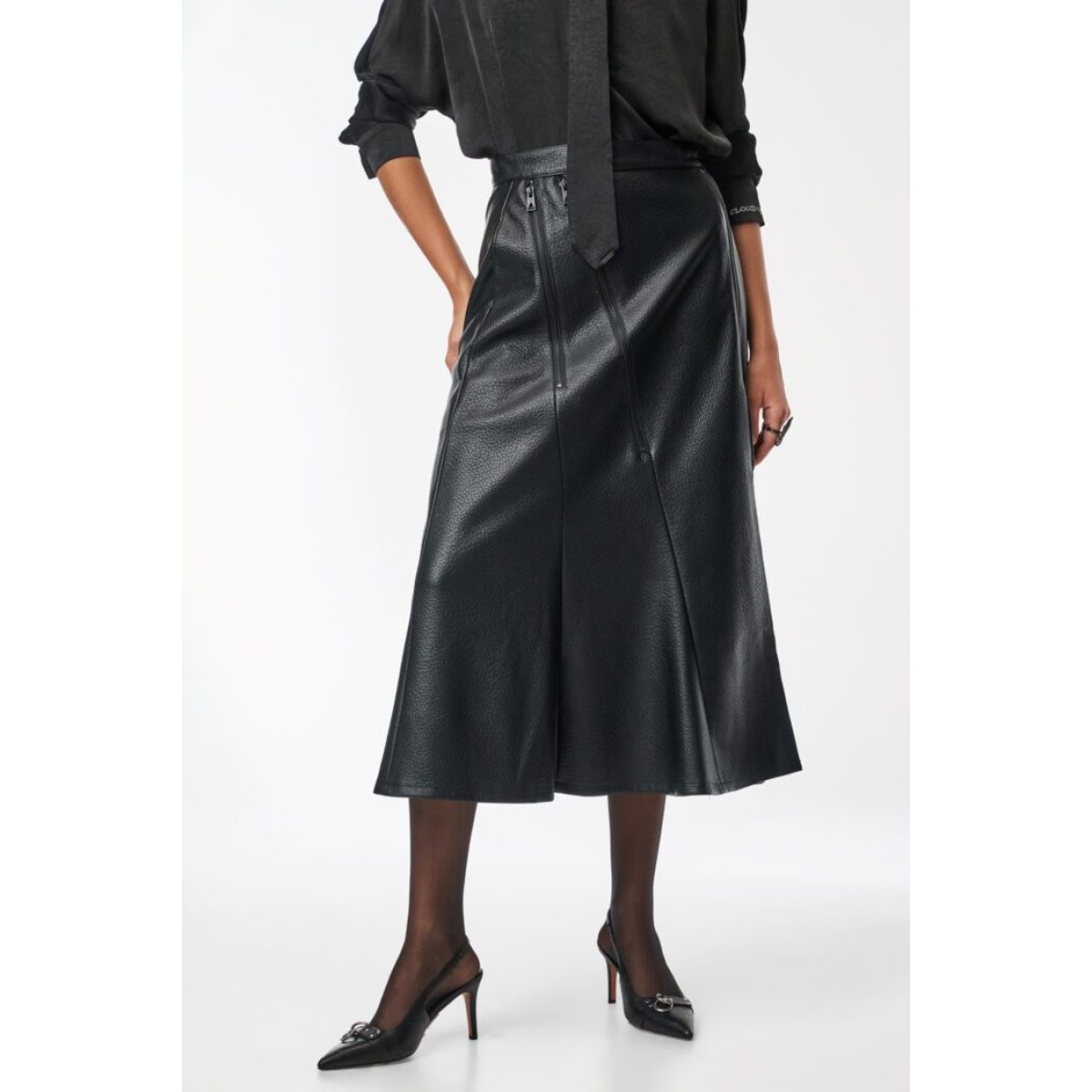 Cloud9byL • Jupiter Vegan Leather Skirt • Black - Image 5