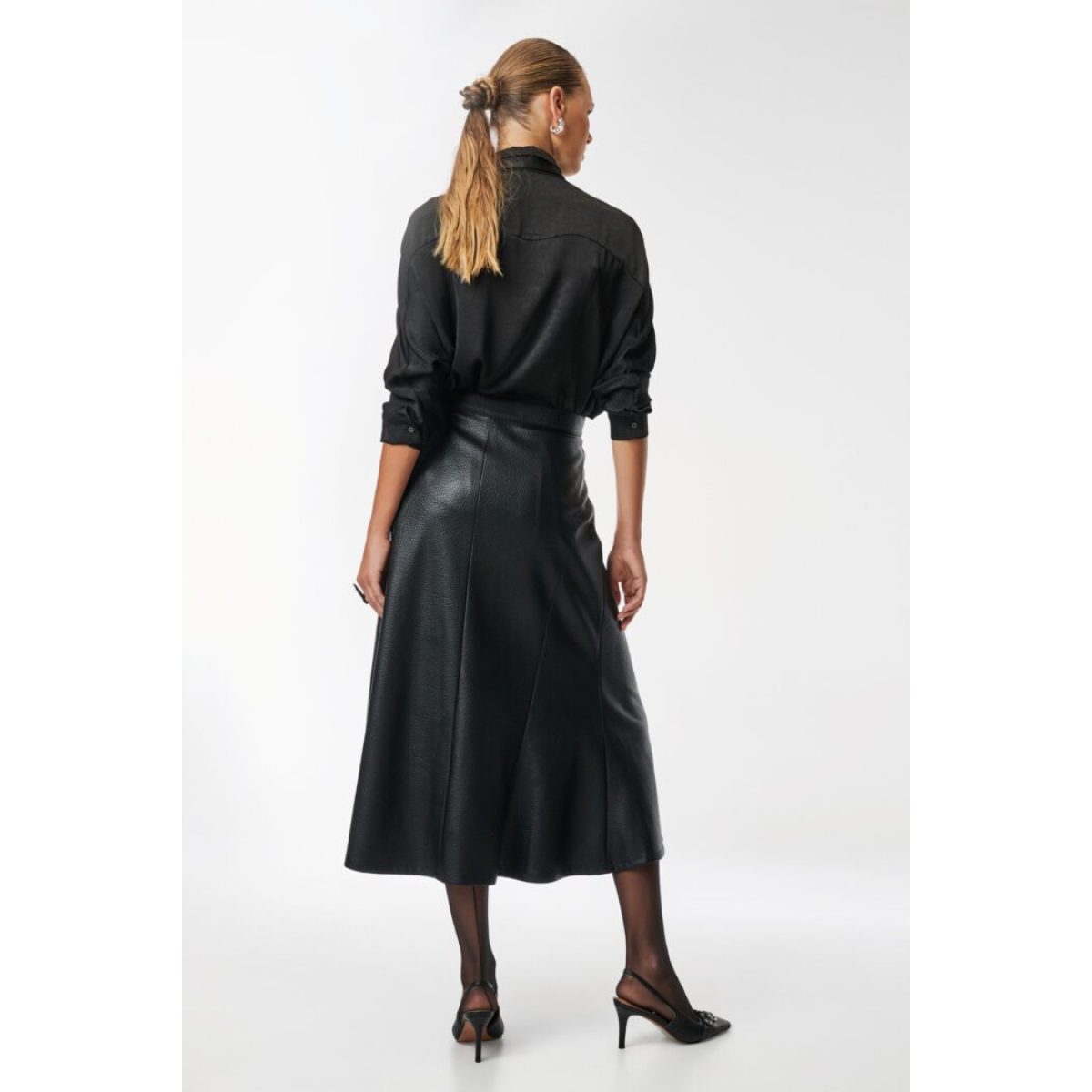 Cloud9byL • Jupiter Vegan Leather Skirt • Black - Image 7