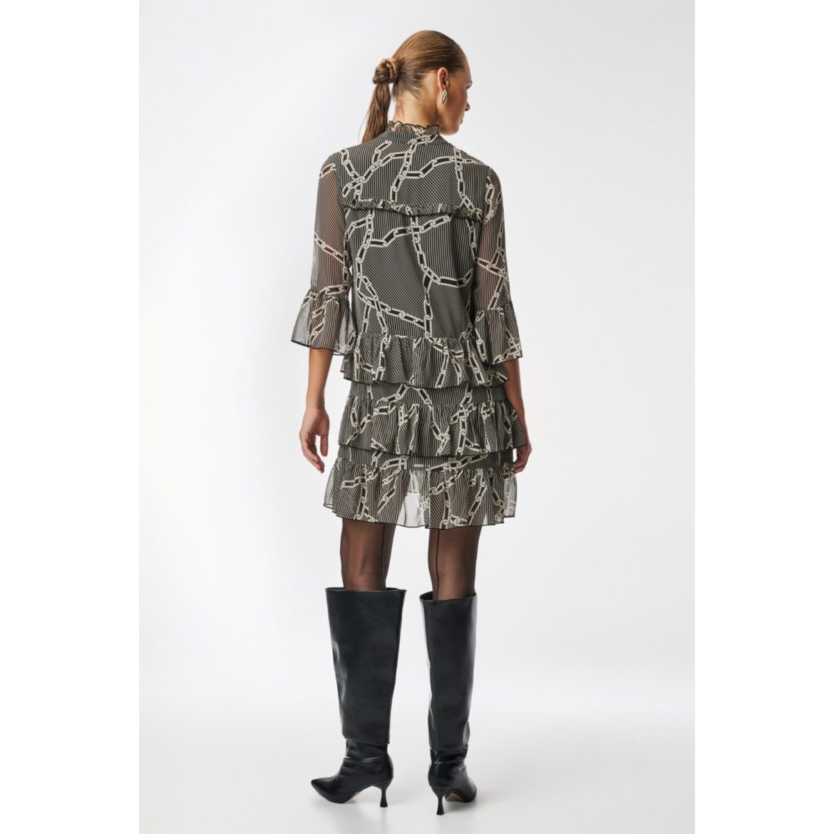 Cloud9byL • Ivy ruffled Mini Dress • Black Ivory - Image 5