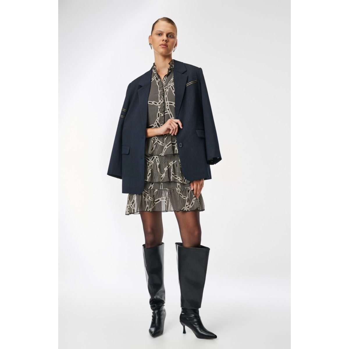 Cloud9byL • Ivy ruffled Mini Dress • Black Ivory - Image 6