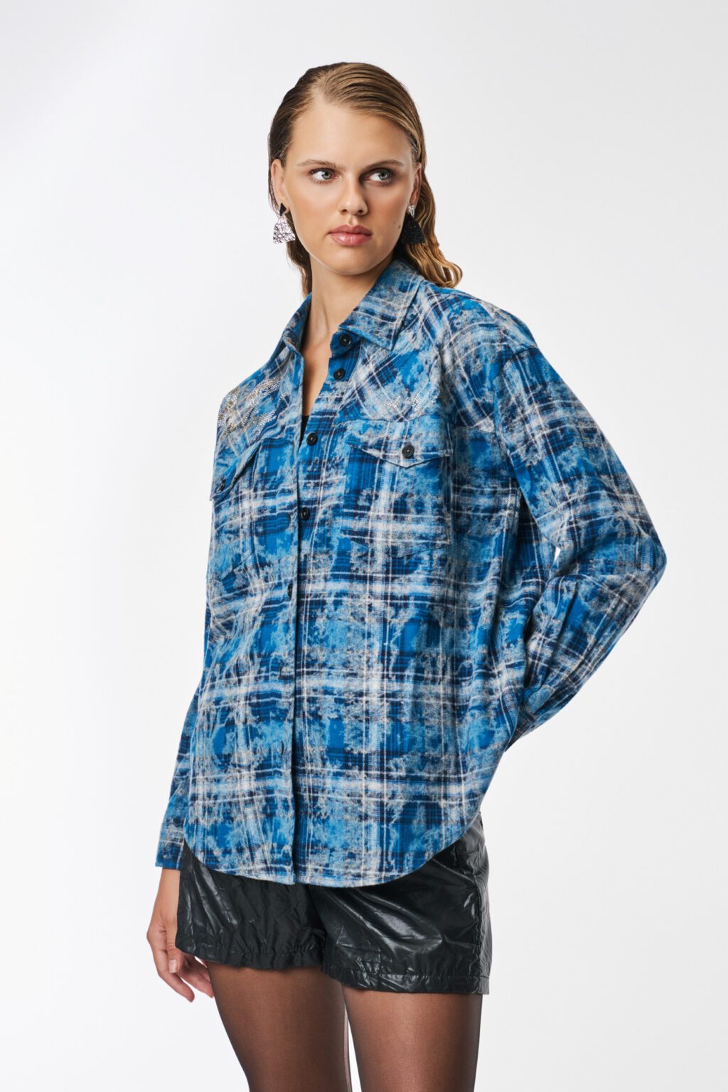 Cloud9byL • Aphrodite Plaid Shirt • Faded Blue