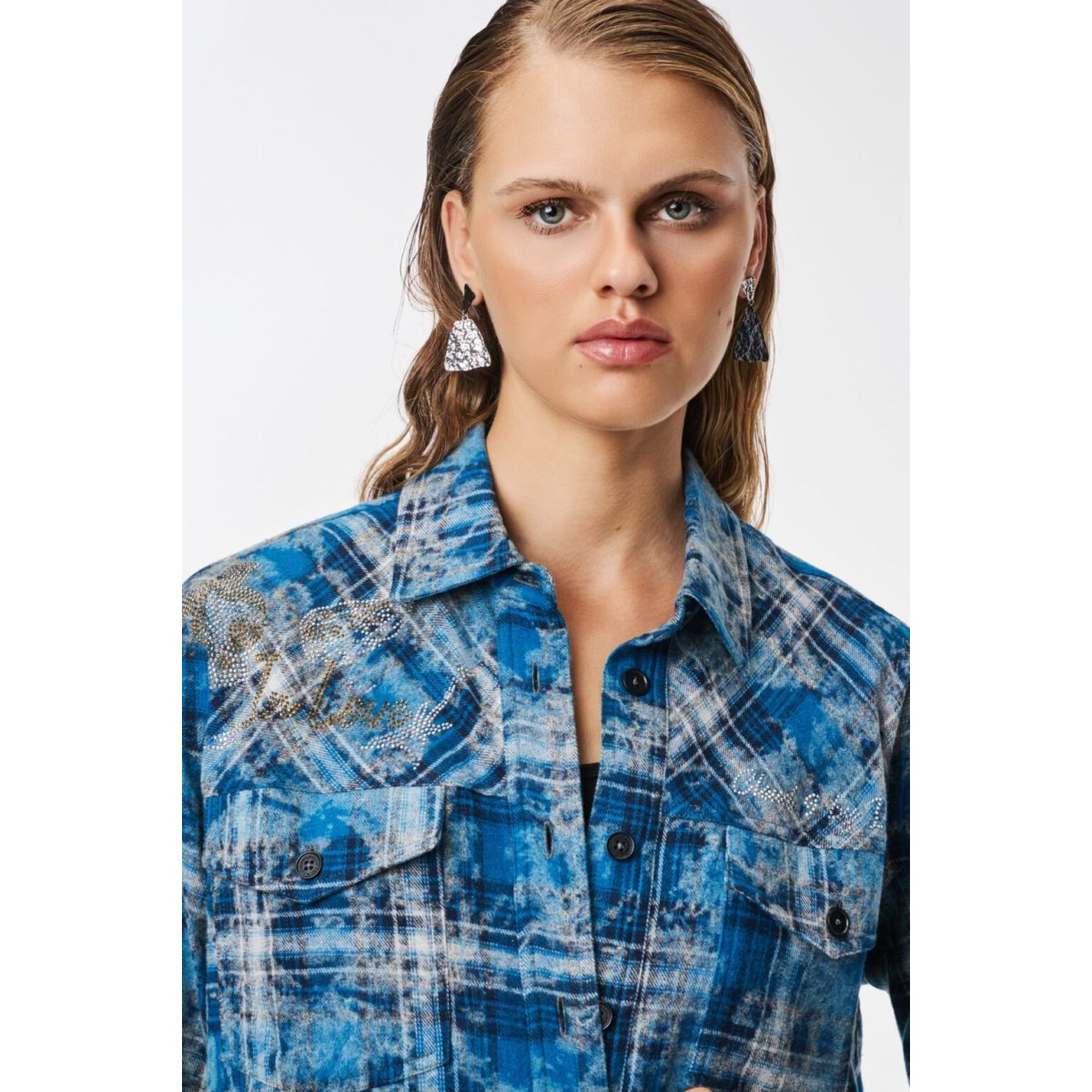 Cloud9byL • Aphrodite Plaid Shirt • Faded Blue - Image 3