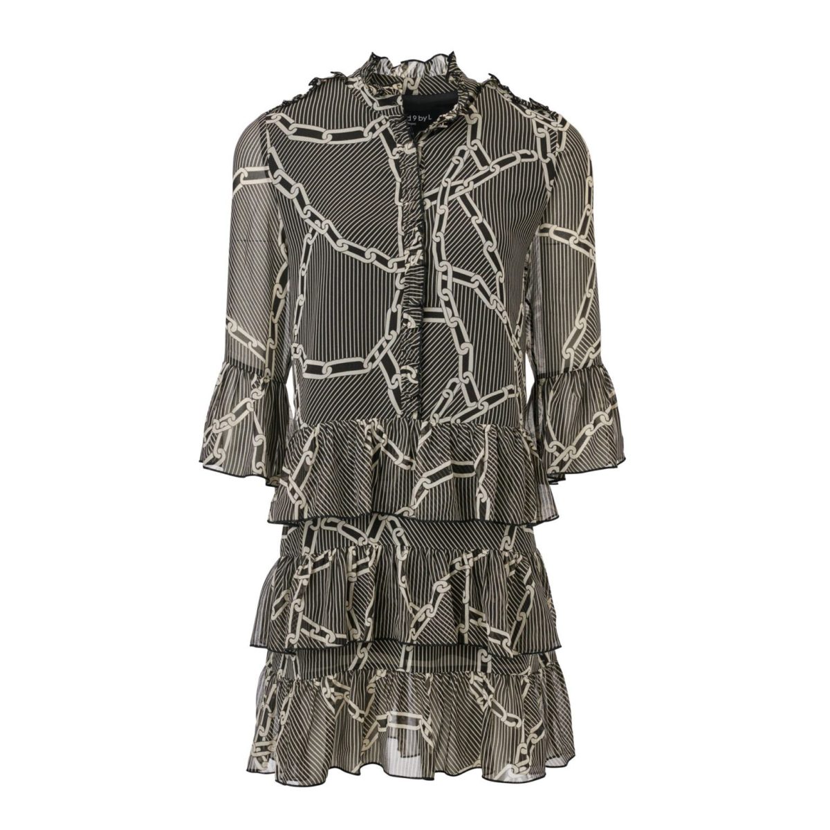 Cloud9byL • Ivy ruffled Mini Dress • Black Ivory - Image 2