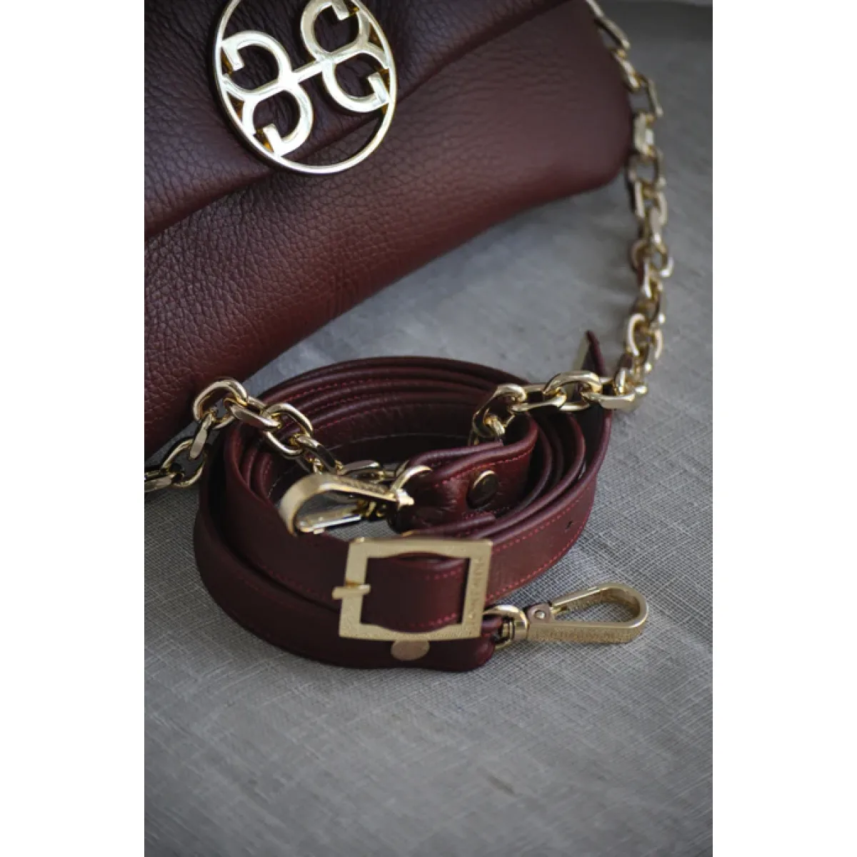 Bonendis • Clelia Mini Leather Shoulder Bag • Cherry - Image 3