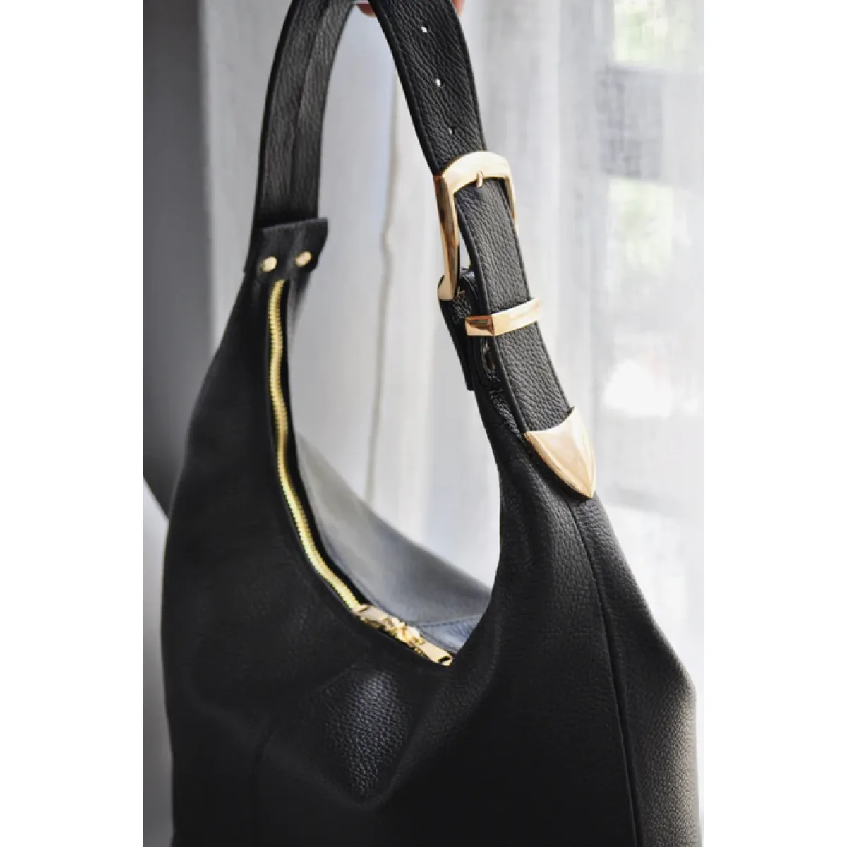 Bonendis • Serena Leather Tote Bag • Black - Image 3