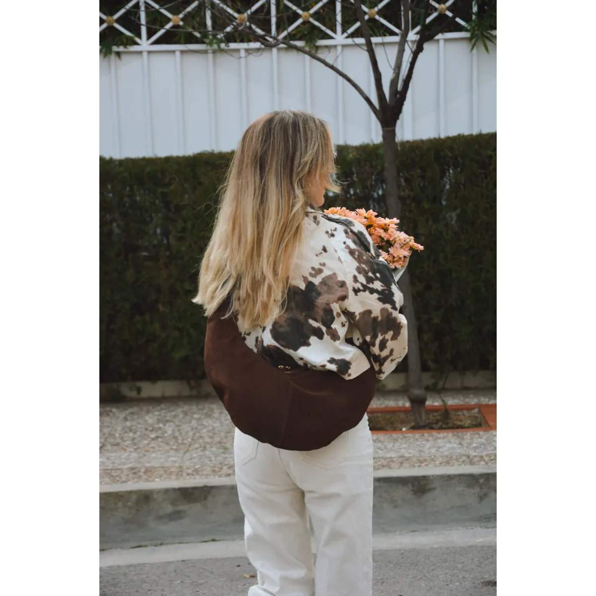 Bonendis • Ariana Suede Leather Shoulder Bag • Chocolate - Image 2