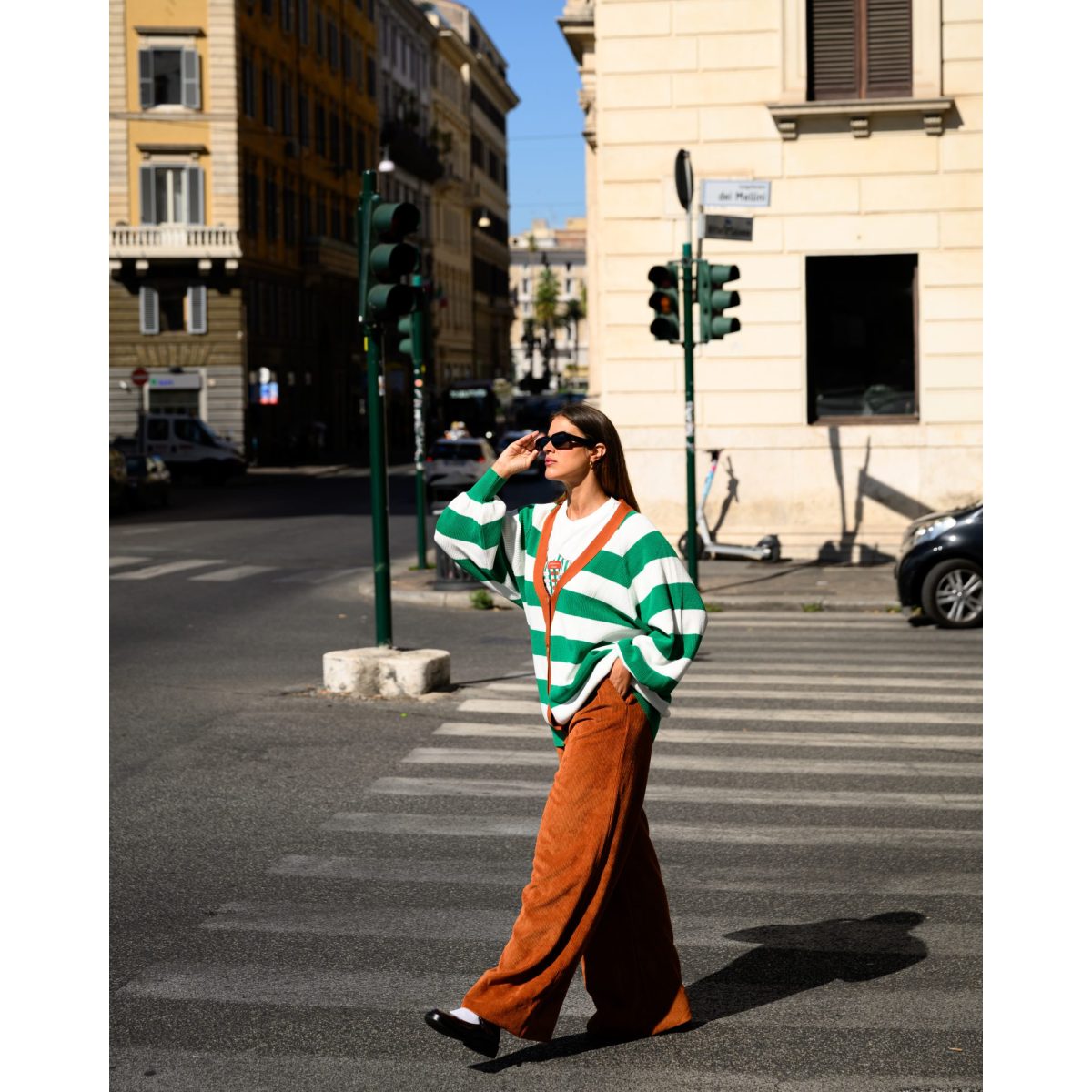 So bohemian • Jays Cardigan • Green & White Stripes - Image 2
