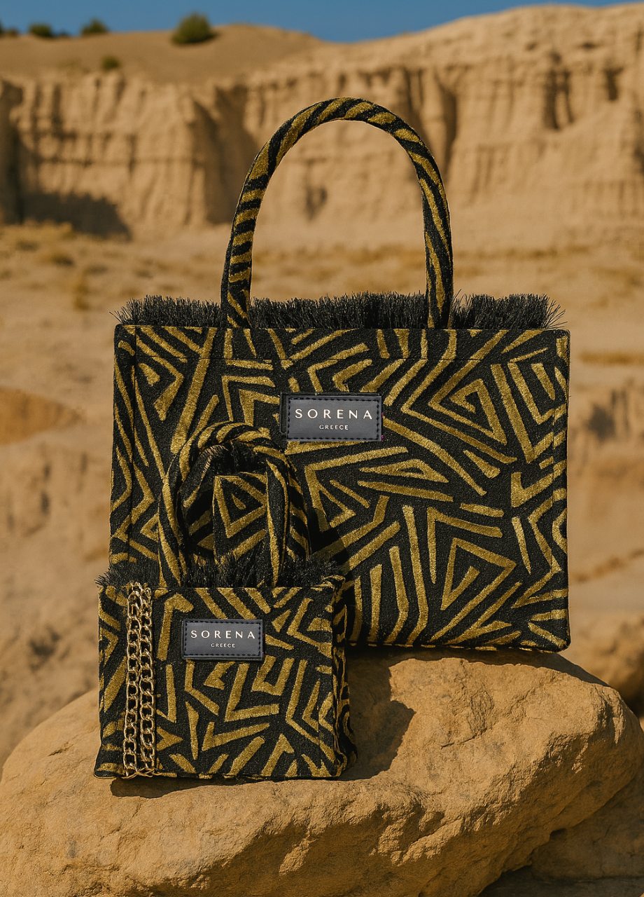 Sorena • Sylvana Medium Tote Bag • Black Gold