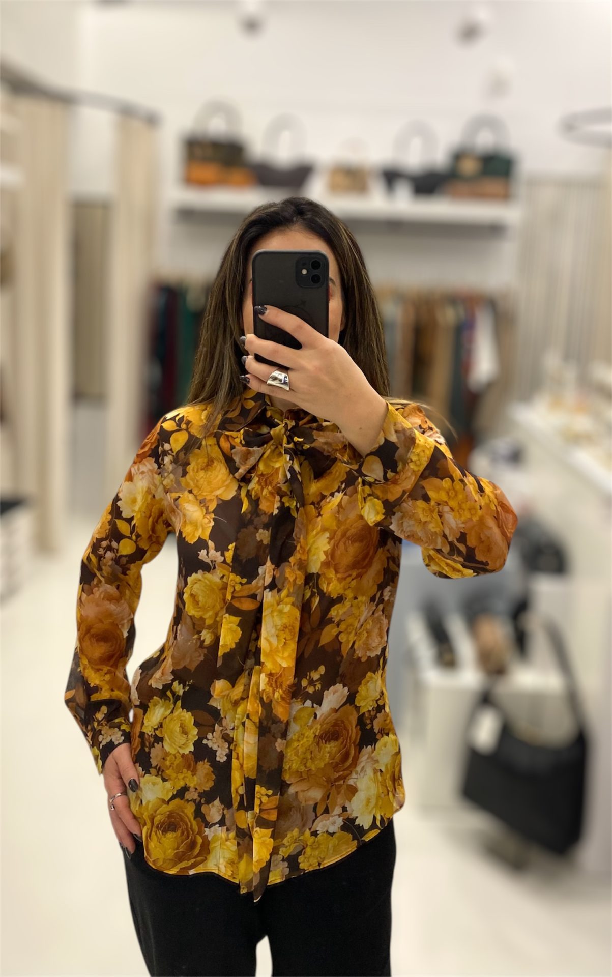 Le Vertige • Floral Shirt • Choco Brown Yellow