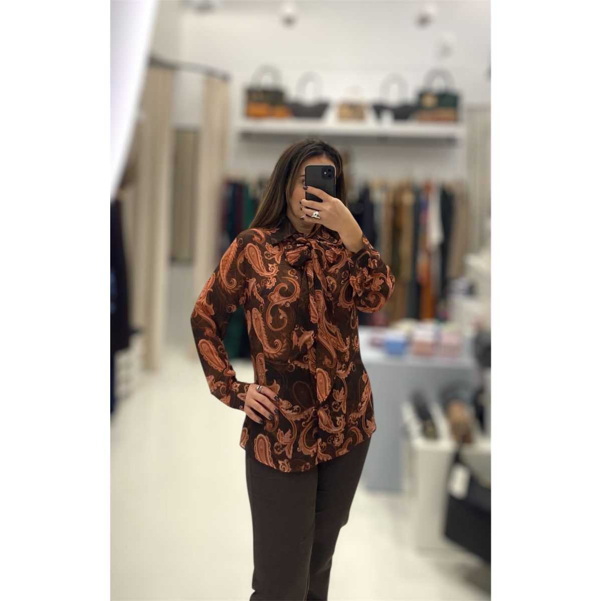 Le Vertige • Paisley Shirt • Choco Brown Terracotta - Image 3