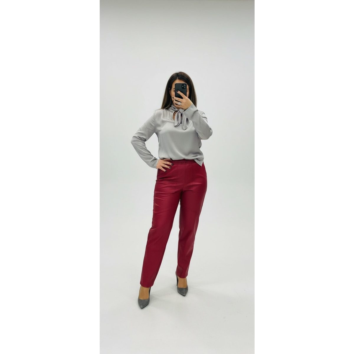 Le Vertige • Vegan Leather Pants • Cherry Red - Image 4