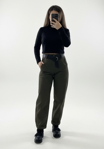 Le Streghe • Highwaist Barrel Trousers • Khaki Militaire