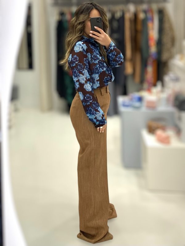 Le Vertige • Floral Shirt • Choco Brown Blue - Image 3