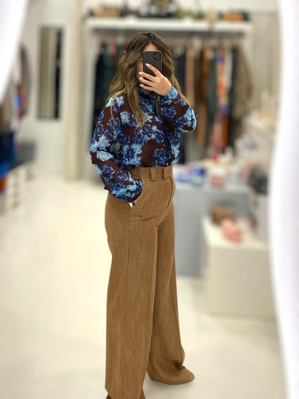 Le Vertige • Floral Shirt • Choco Brown Blue - Image 4