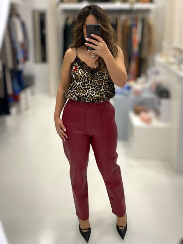 Le Vertige • Vegan Leather Pants • Cherry Red - Image 3