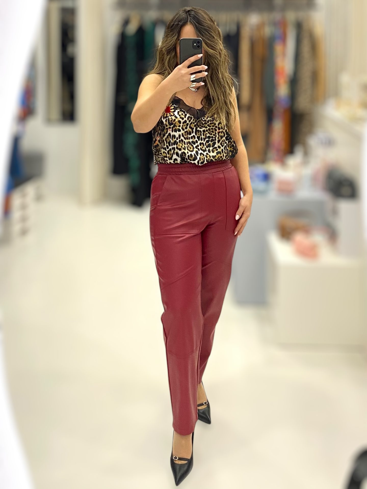Le Vertige • Vegan Leather Pants • Cherry Red