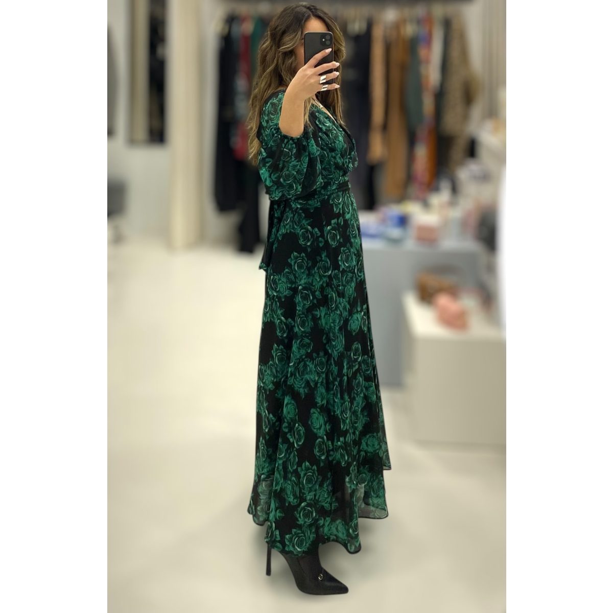 Le Vertige • Long Floral Dress • Black Green - Image 2