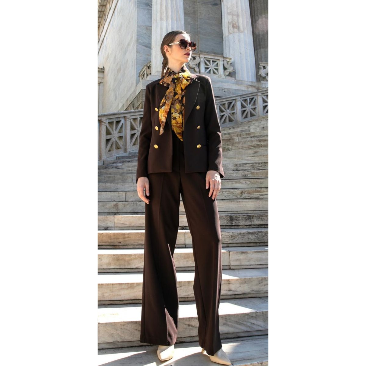 Le Vertige • Floral Shirt • Choco Brown Yellow - Image 2