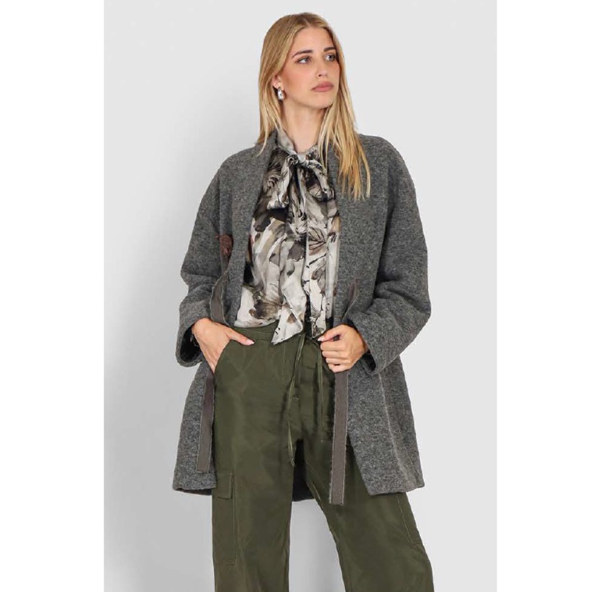 Le Streghe • Palazzo wide Pants • Light Grey Multiprint - Image 3