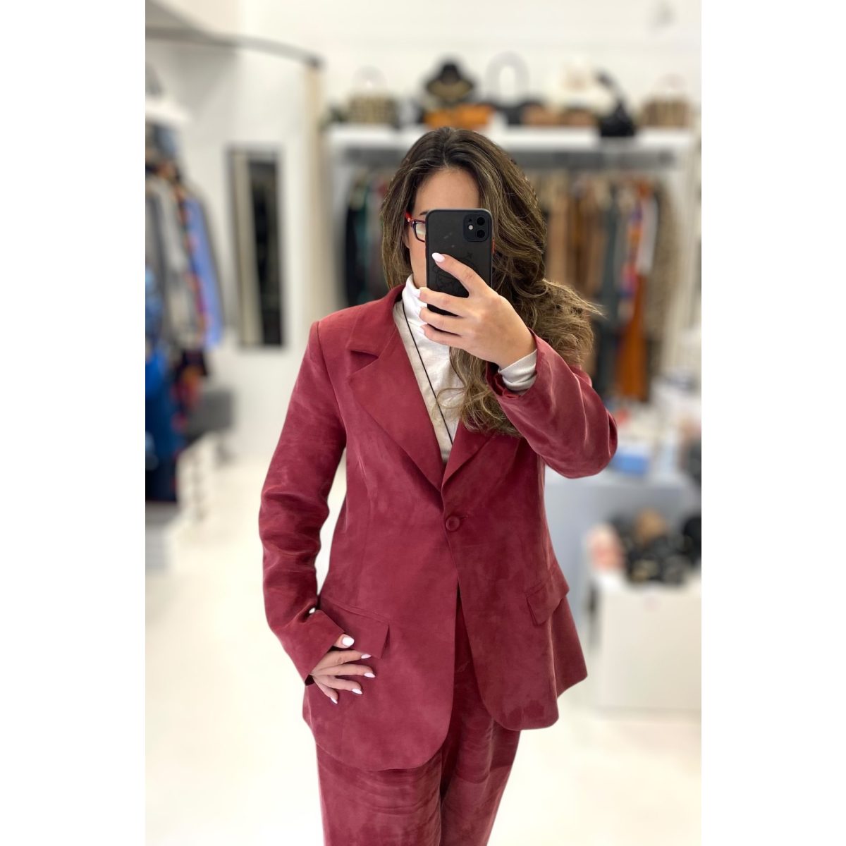 Deppy Joo • Silk Finish Total Suit • Dusty Rose - Image 4