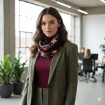 VinD • Handmade Infinity Scarf • Antigone olive - berry velvet