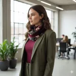 VinD • Handmade Infinity Scarf • Antigone olive - berry velvet - Image 3