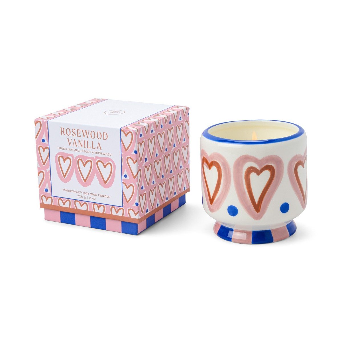 Paddywax Candles • A dopo Hearts Ceramic Soy Candle 226g • Rosewood Vanilla - Image 2