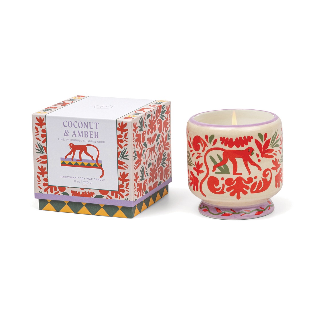 Paddywax Candles • A dopo Jungle Ceramic Soy Candle 226g • Coconut & Amber