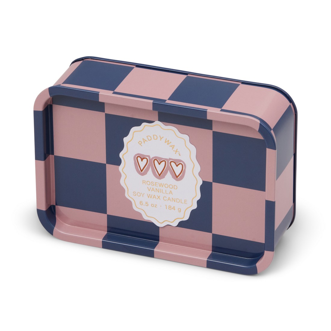 Paddywax Candles • A dopo Hearts Soy wax tin candle 184g • Rosewood Vanilla - Image 1
