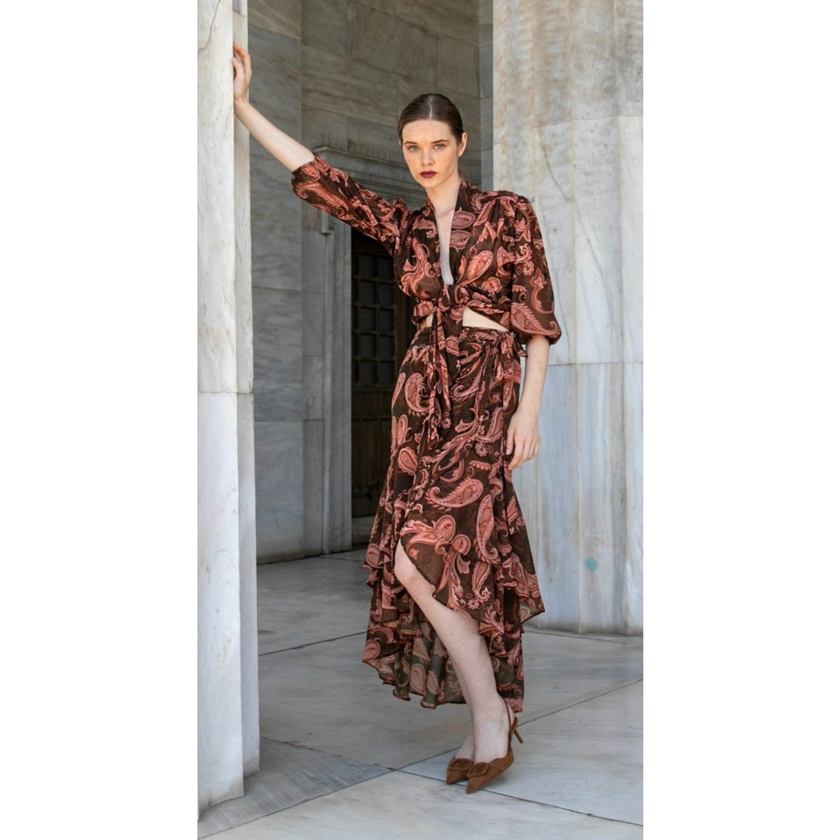Le Vertige • Paisley Co-ord Set • Choco Brown Terracotta - Image 5