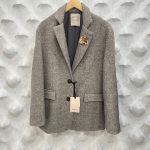 Maryley • Oversized Herringbone Jacket • Light Grey