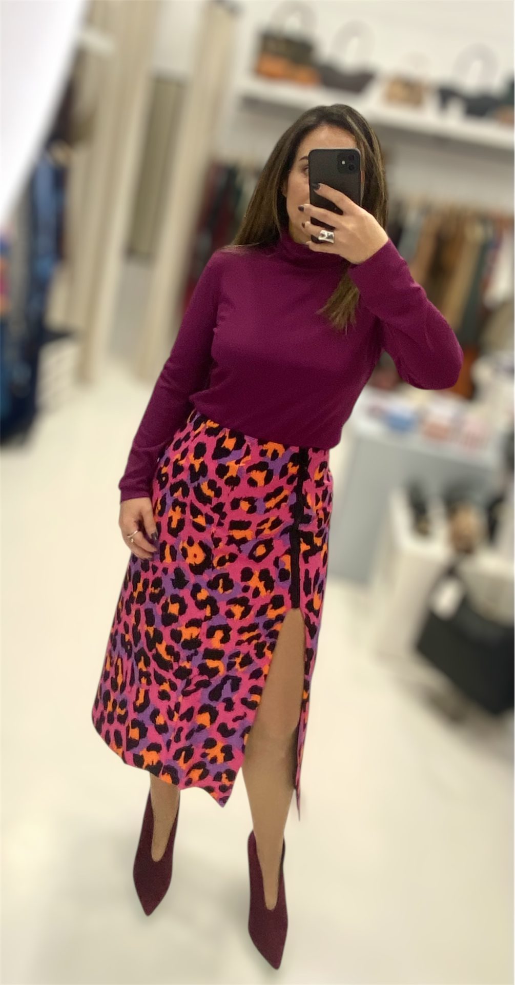 Le Vertige • Light Knit Turtleneck Top • Magenta