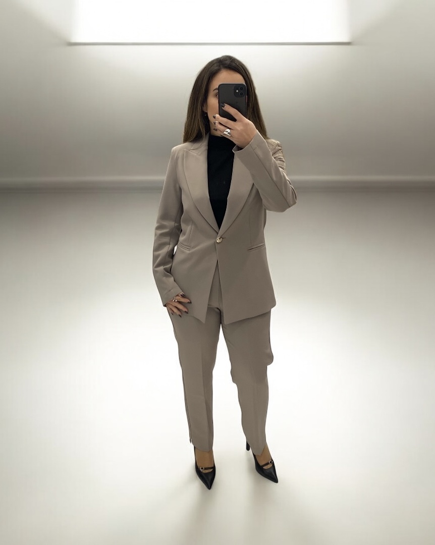 Maryley • Single Button Blazer • Greige