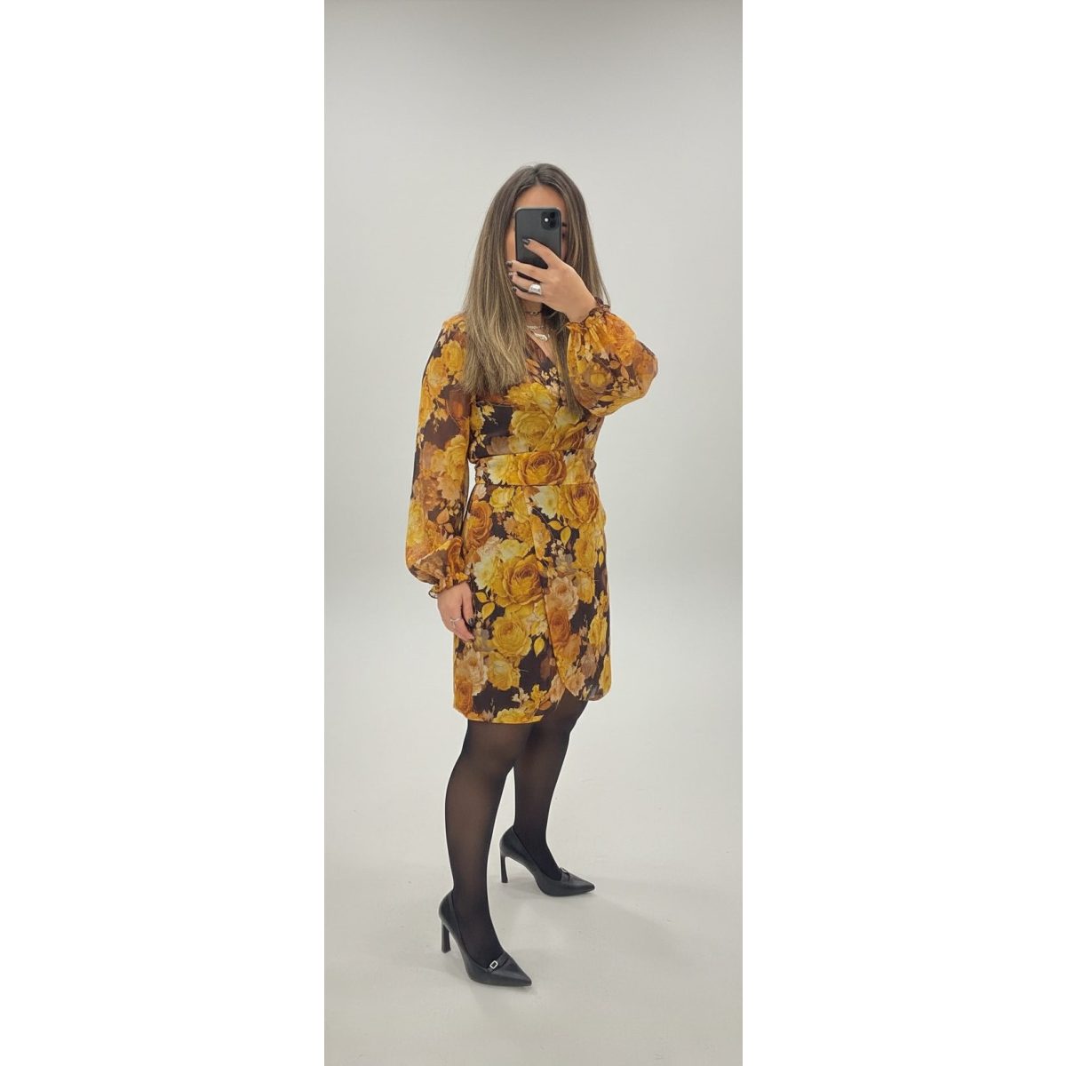 Le Vertige • Wrap Floral Mini Dress • Brown Yellow - Image 5