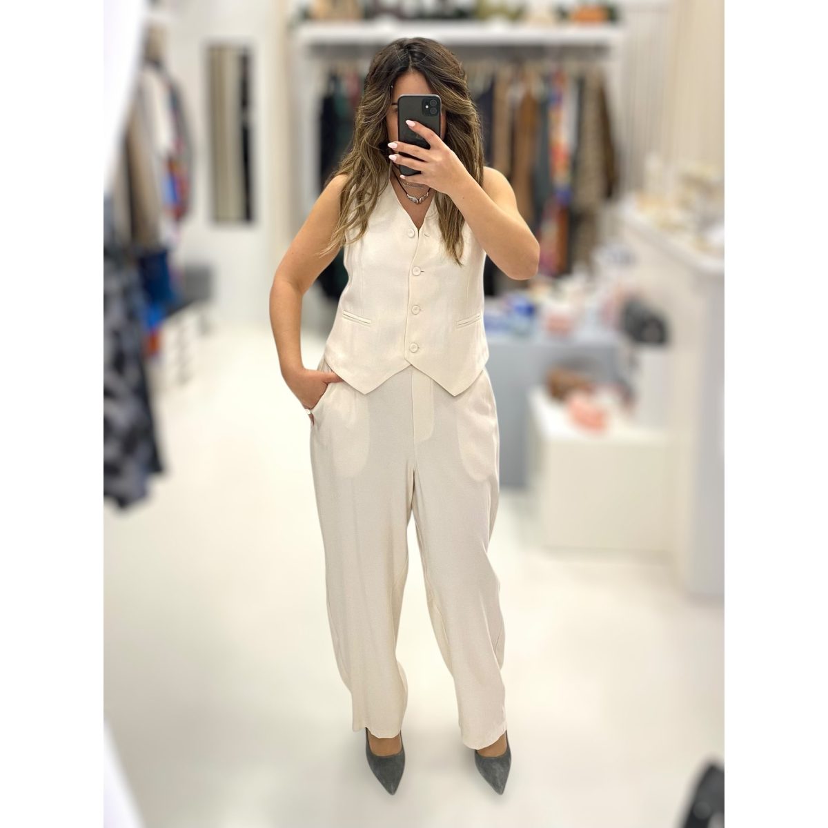 Deppy Joo • Soft Finish Vest • Ivory - Image 4