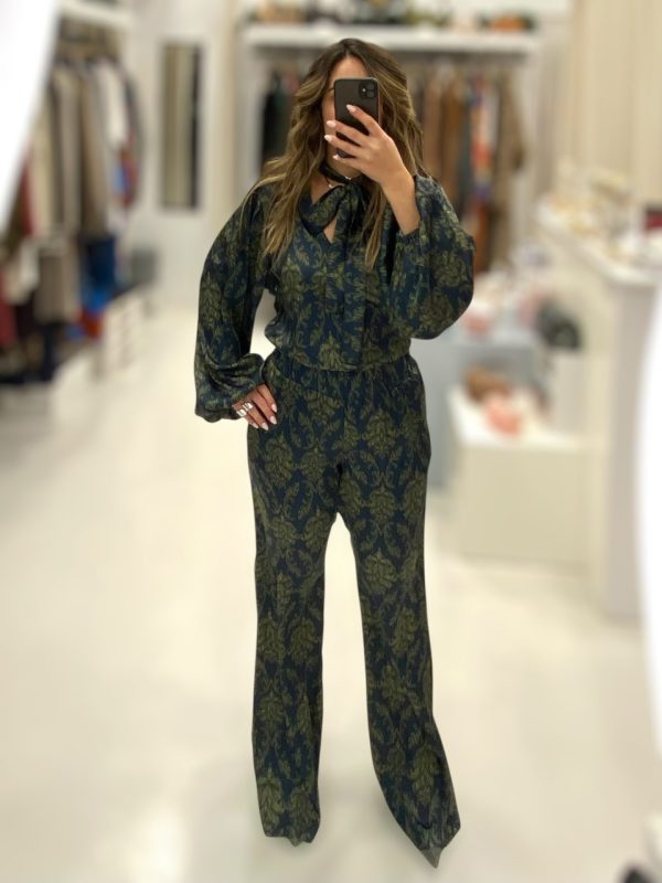 Deppy Joo • Silky touch Co-ord Set • Navy Blue Ochre Multi - Image 3